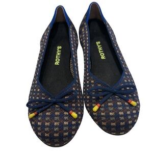 Rothy's The Bow Flat Metallic Slip On Ballet Flats Shoes Womens US 8 EUC